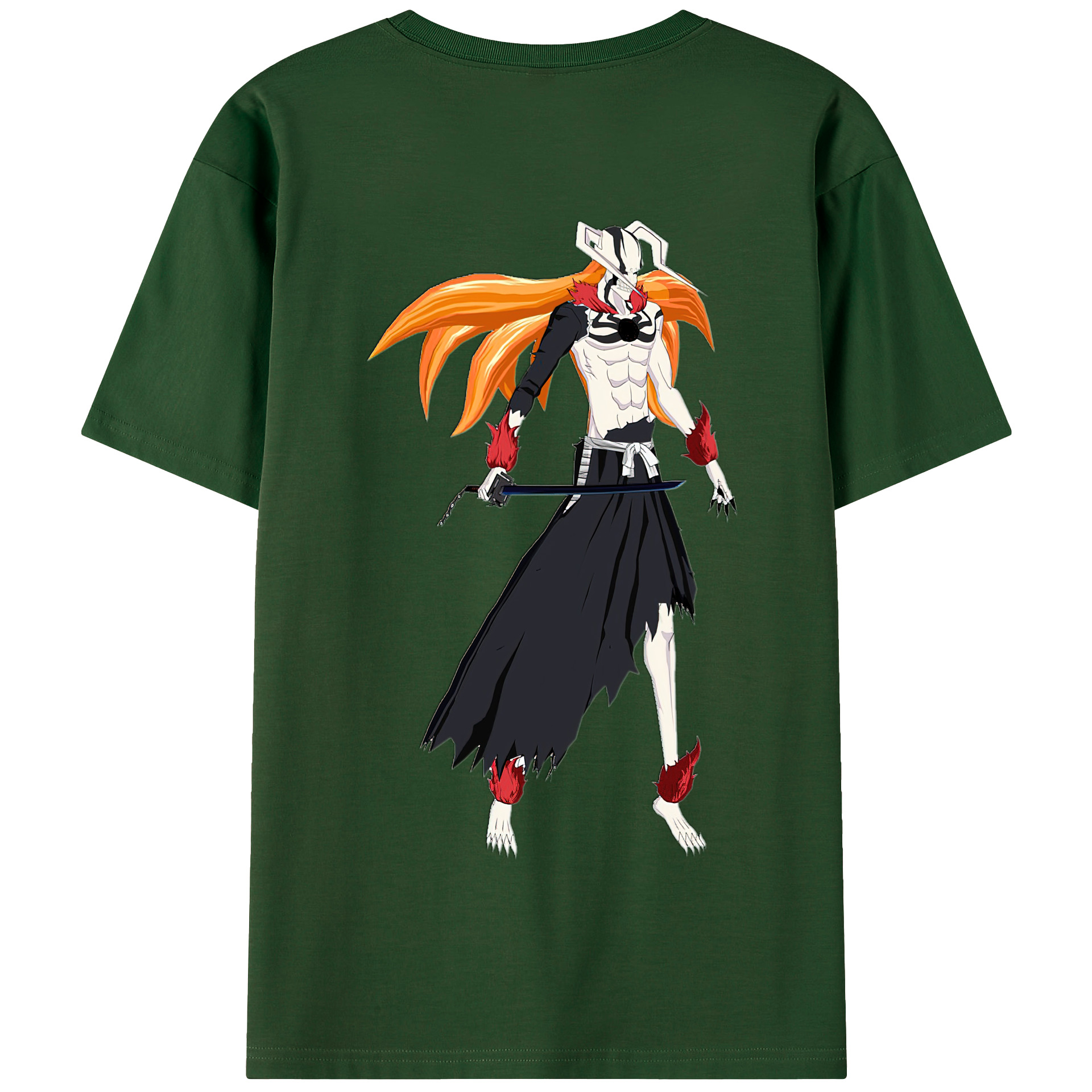 （画像用） ブリーチ 黒崎一護（くろさき いちご）BLEACH Kurosaki Ichigo 綿100％半袖Tシャツ（背面プリント）